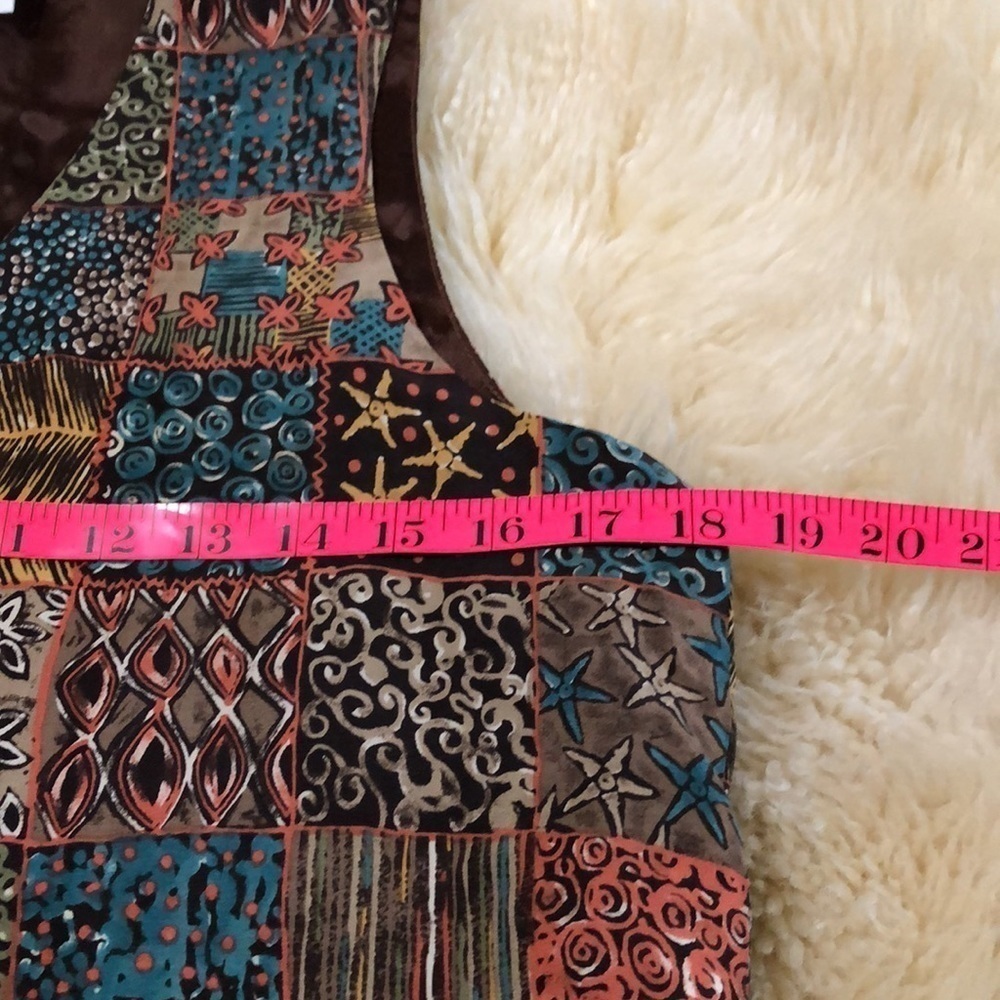 Silk Patchwork Pattern Vest Size S - image 7